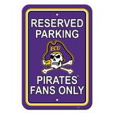 East Carolina Pirates Sign 12x18 Plastic Reserved Parking Style CO-0