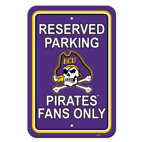 East Carolina Pirates Sign 12x18 Plastic Reserved Parking Style CO-0