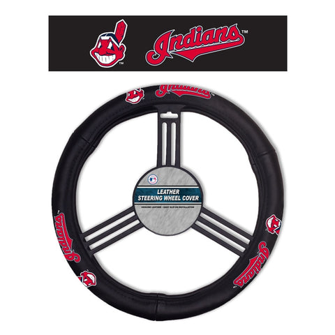 Cleveland Indians Steering Wheel Cover Leather CO-0