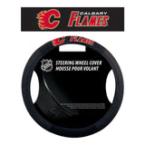 Calgary Flames Steering Wheel Cover Mesh Style CO-0