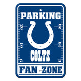 Indianapolis Colts Sign 12x18 Plastic Fan Zone Parking Style CO-0