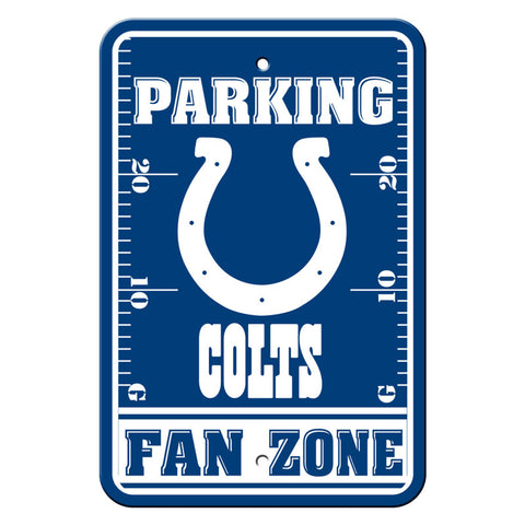 Indianapolis Colts Sign 12x18 Plastic Fan Zone Parking Style CO-0