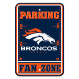 Denver Broncos Sign 12x18 Plastic Fan Zone Parking Style CO-0