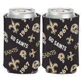 New Orleans Saints Can Cooler Scatterprint Design-0