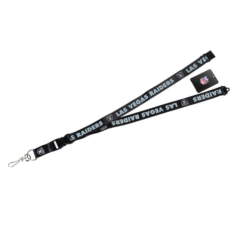 Las Vegas Raiders Lanyard Breakaway with Key Ring Style Black-0