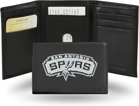 San Antonio Spurs Wallet Trifold Leather Embroidered-0
