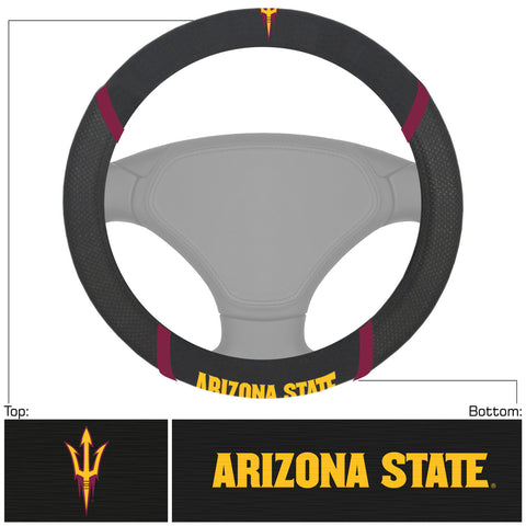 Arizona State Sun Devils Steering Wheel Cover Mesh/Stitched-0