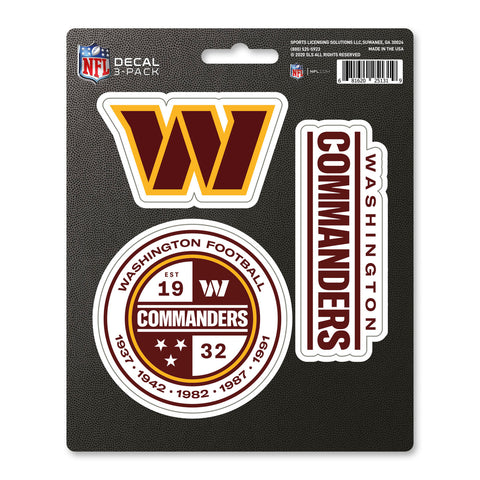 Washington Commanders Decal Die Cut Team 3 Pack-0