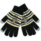 New Orleans Saints Gloves Knit Stripe Acrylic-0