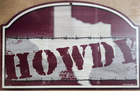 State of Texas Howdy Wood Sign-0