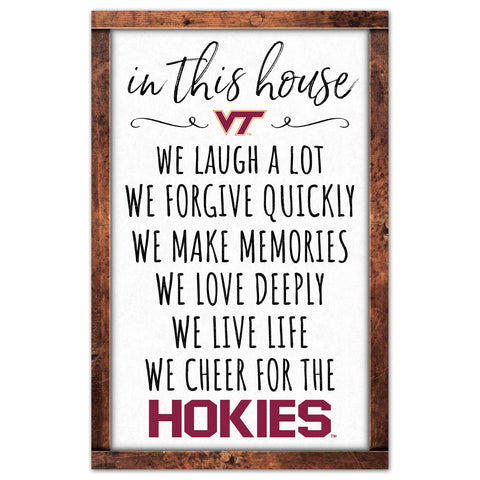 Virginia Tech Hokies Sign 11x17 Wood In This House-0