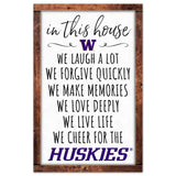 Washington Huskies Sign 11x17 Wood In This House-0