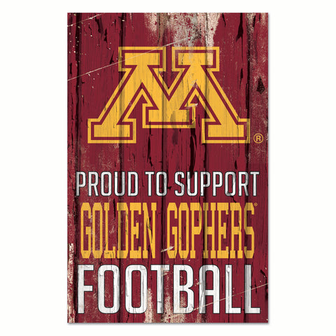 Minnesota Golden Gophers Sign 11x17 Wood Proud to Support Design-0