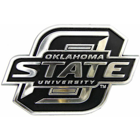 Oklahoma State Cowboys Auto Emblem Silver Chrome-0