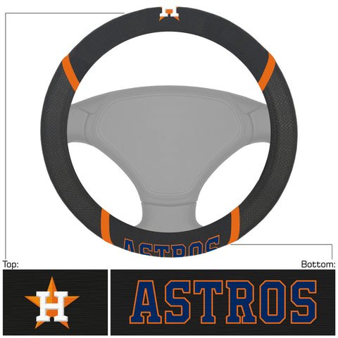 Houston Astros Steering Wheel Cover Mesh/Stitched-0