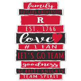 Rutgers Scarlet Knights Sign 11x17 Wood Family Word-0