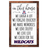 Arizona Wildcats Sign 11x17 Wood In This House-0