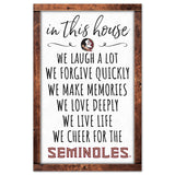 Florida State Seminoles Sign 11x17 Wood In This House-0