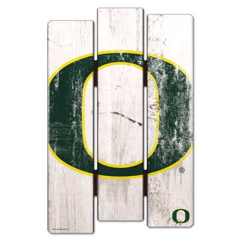 Oregon Ducks Sign 11x17 Wood Fence Style White-0