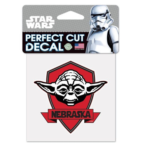 Nebraska Cornhuskers Decal 4x4 Perfect Cut Color Star Wars Yoda Design-0
