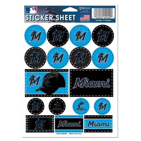 Miami Marlins Decal Sheet 5x7 Vinyl-0