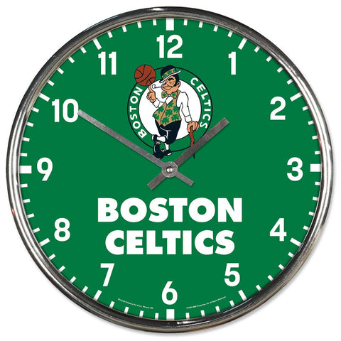 Boston Celtics Clock Round Wall Style Chrome Periodic Restock-0