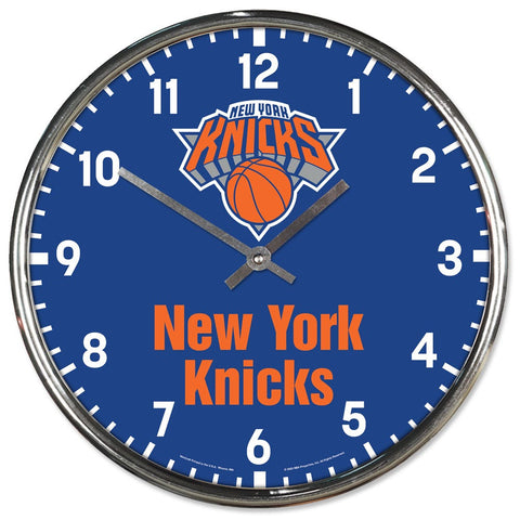 New York Knicks Clock Round Wall Style Chrome Periodic Restock-0