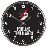 Portland Trailblazers Clock Round Wall Style Chrome Periodic Restock-0