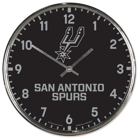 San Antonio Spurs Round Chrome Wall Clock Periodic Restock-0