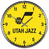 Utah Jazz Clock Round Wall Style Chrome-0