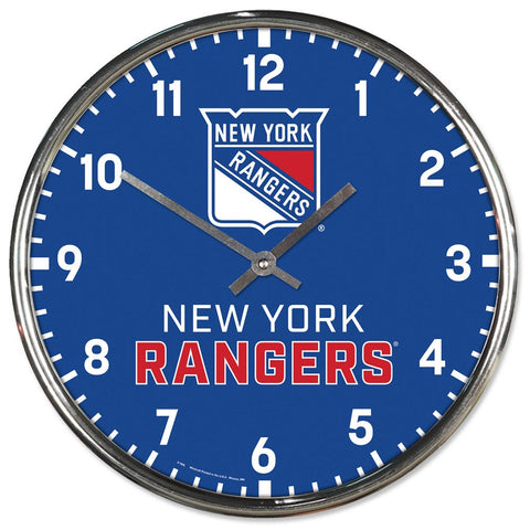 New York Rangers Clock Round Wall Style Chrome Periodic Restock-0