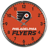 Philadelphia Flyers Clock Round Wall Style Chrome Periodic Restock-0