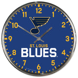 St. Louis Blues Clock Round Wall Style Chrome-0