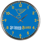 St. Louis Blues Clock Round Wall Style Chrome Periodic Restock-0