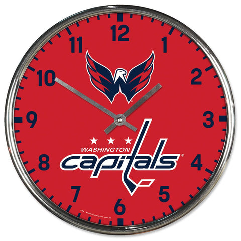Washington Capitals Clock Round Wall Style Chrome Periodic Restock-0