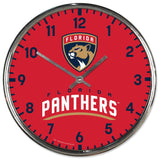 Florida Panthers Clock Round Wall Style Chrome-0