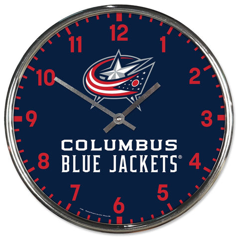 Columbus Blue Jackets Clock Round Wall Style Chrome Periodic Restock-0