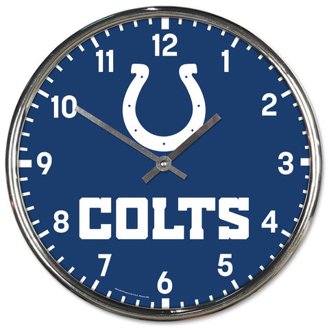 Indianapolis Colts Round Chrome Wall Clock Periodic Restock-0