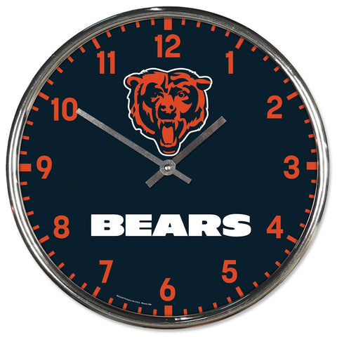 Chicago Bears Round Chrome Wall Clock Periodic Restock-0