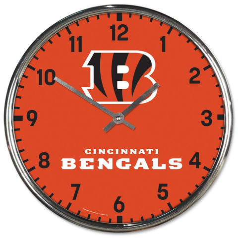 Cincinnati Bengals Round Chrome Wall Clock Periodic Restock-0