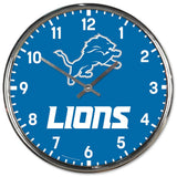 Detroit Lions Round Chrome Wall Clock Periodic Restock-0