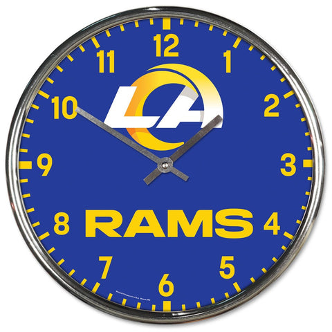 Los Angeles Rams Round Chrome Wall Clock Periodic Restock-0
