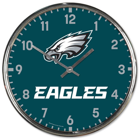 Philadelphia Eagles Round Chrome Wall Clock Periodic Restock-0