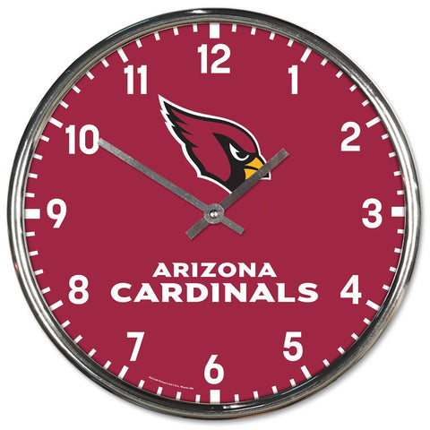 Arizona Cardinals Round Chrome Wall Clock Periodic Restock-0