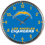 Los Angeles Chargers Clock Wall Style Round Chrome Periodic Restock-0