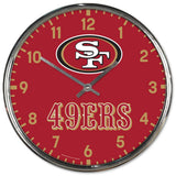 San Francisco 49ers Round Chrome Wall Clock Periodic Restock-0
