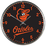 Baltimore Orioles Clock Round Wall Style Chrome Periodic Restock-0