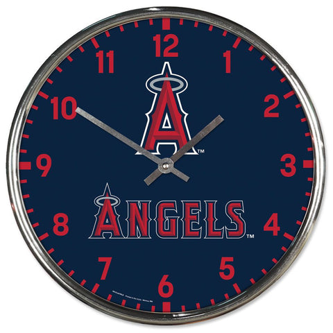 Los Angeles Angels Clock Round Wall Style Chrome-0