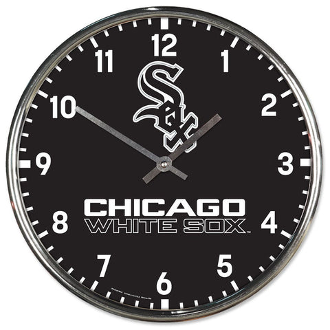 Chicago White Sox Round Chrome Wall Clock Periodic Restock-0