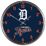 Detroit Tigers Round Chrome Wall Clock Periodic Restock-0